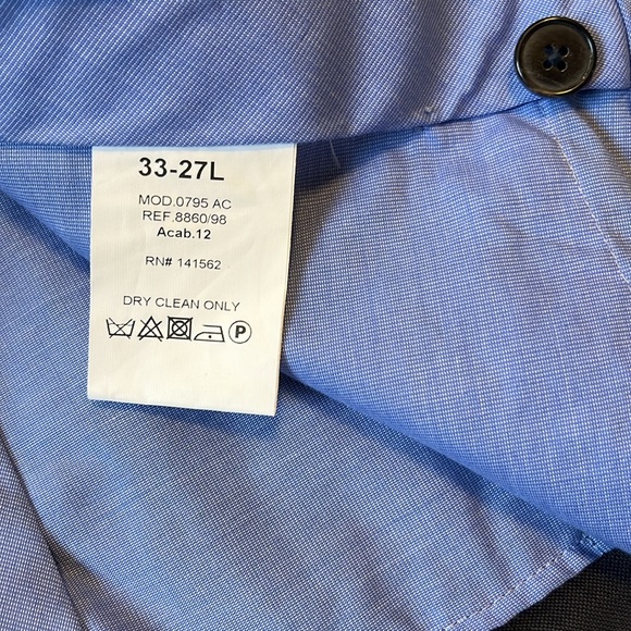 Peter Manning wool dress trousers navy blue-gray size 33x 27 (act 34 x27) - Picture 2 of 9